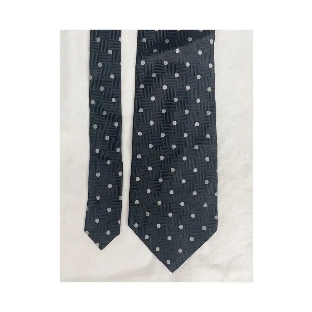 GEOFFREY BEENE - Silk Tie - Black Gray Polka Dot - Made in U.S.A
